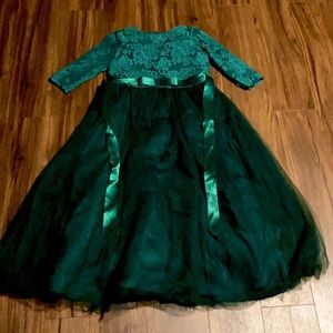 dark green dress